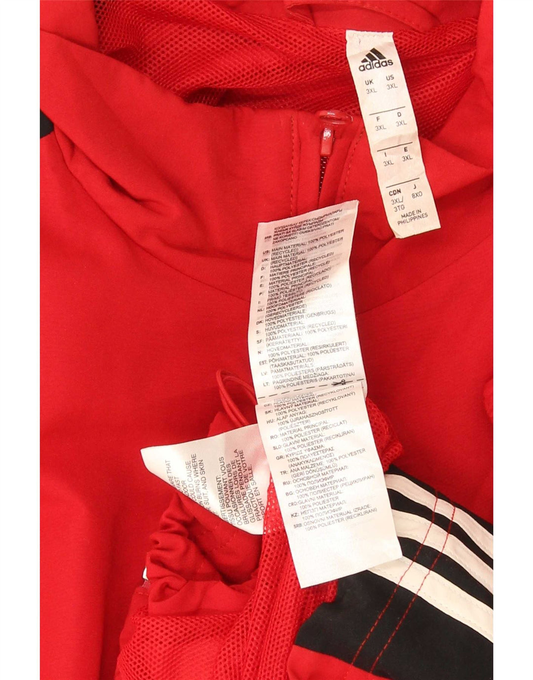 Ανδρική φόρμα Adidas Climalite Top Jacket 3XL Red Colourblock Polyester