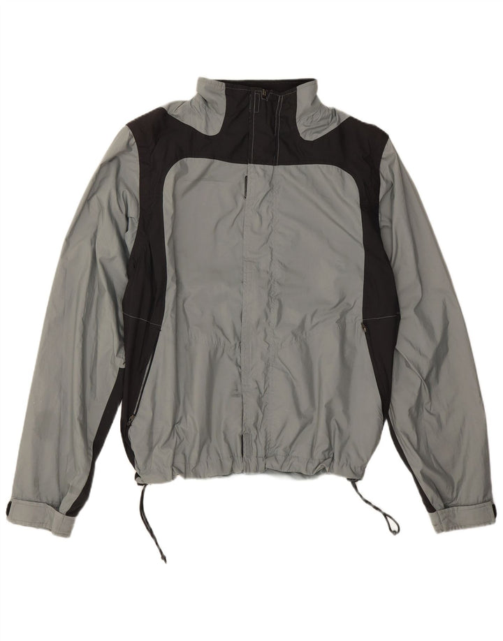 Adidas Ανδρικό μπουφάν βροχής UK 40 Large Grey Colourblock Polyester