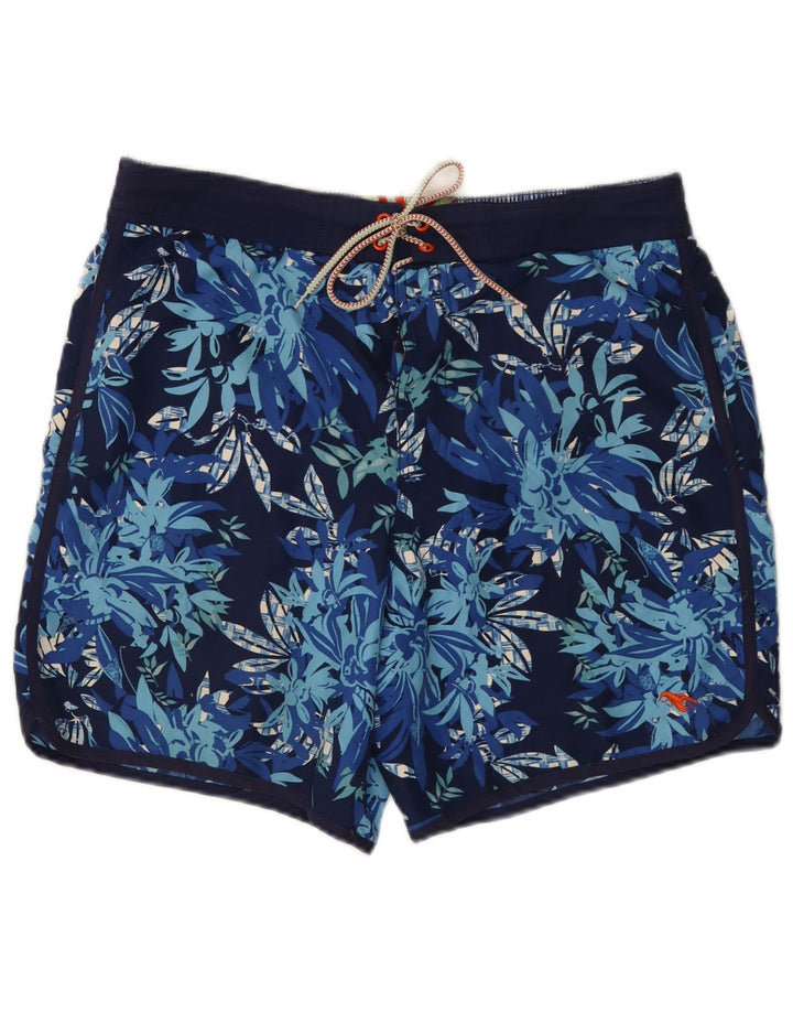 Ted Baker Ανδρικό σορτς κολύμβησης μεγέθους 4 Μεγάλο μπλε ναυτικό φλοράλ πολυεστέρας