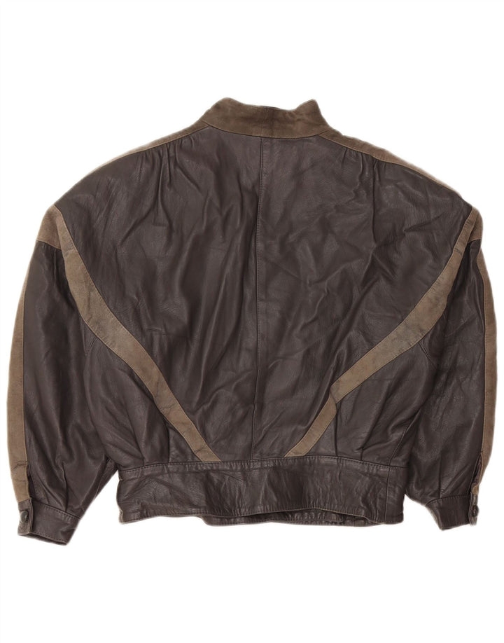 Lavorazione Artigiana Γυναικείο Μπουφάν IT 44 Δερμάτινο μεσαίο γκρι χρώμα