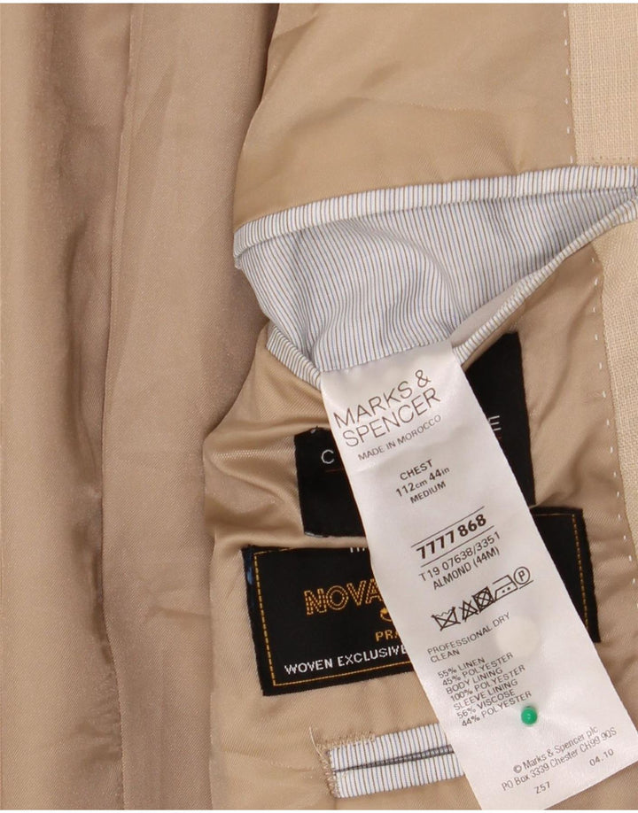 Marks & Spencer Ανδρικό Μπουφάν Blazer UK 44 XL Μπεζ λινό