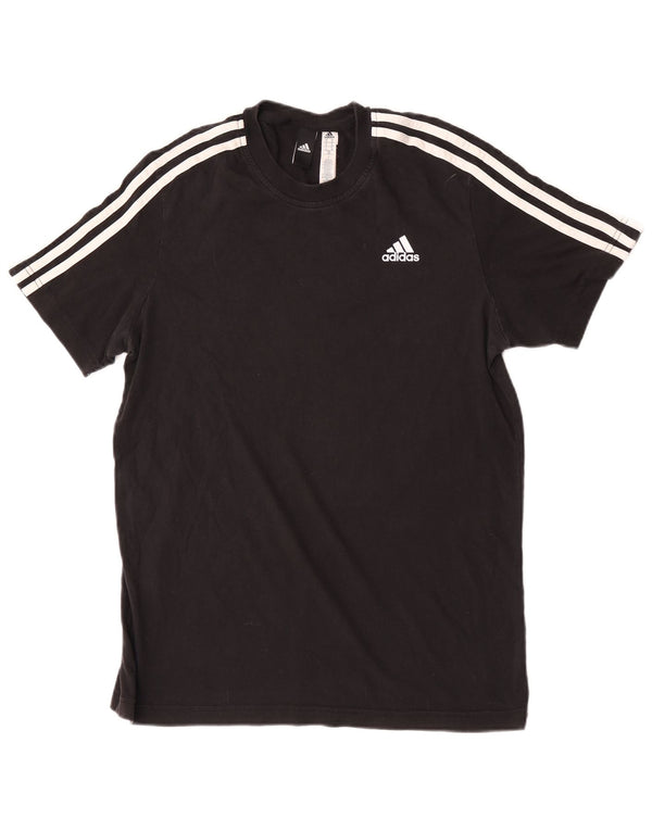 Ανδρικό T-Shirt Adidas Τοπ μεσαίο μαύρο βαμβακερό