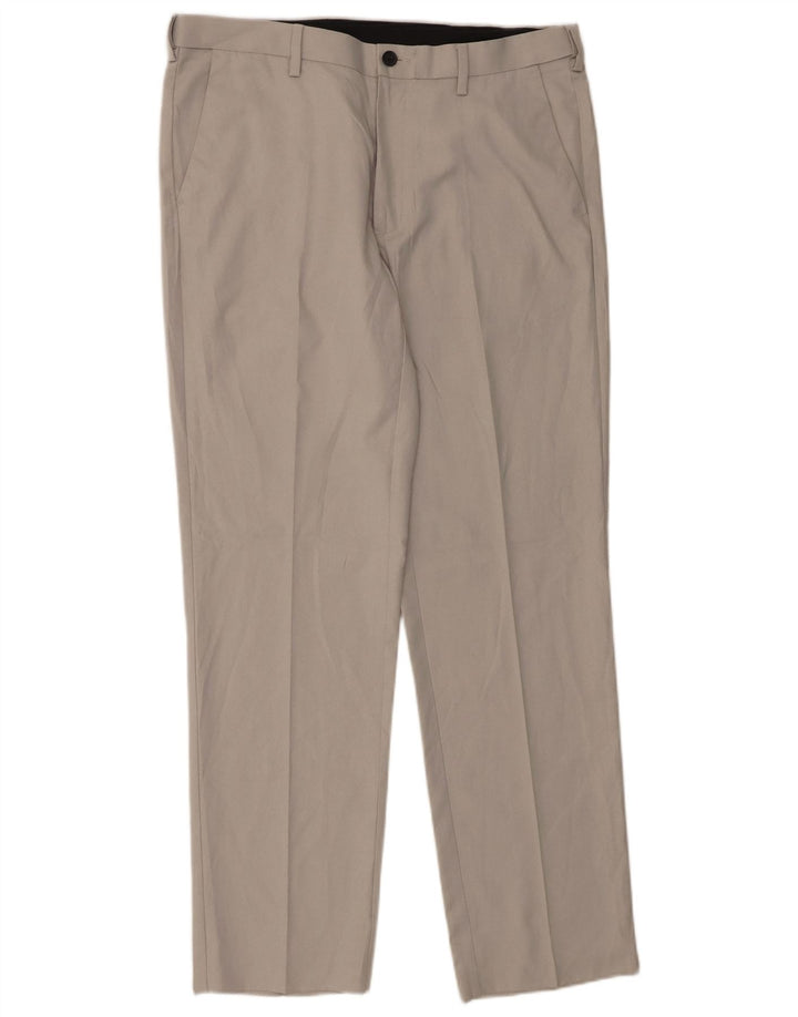 Marks & Spencer Ανδρικό παντελόνι Chino με κανονική εφαρμογή W34 L31 Grey Polyester