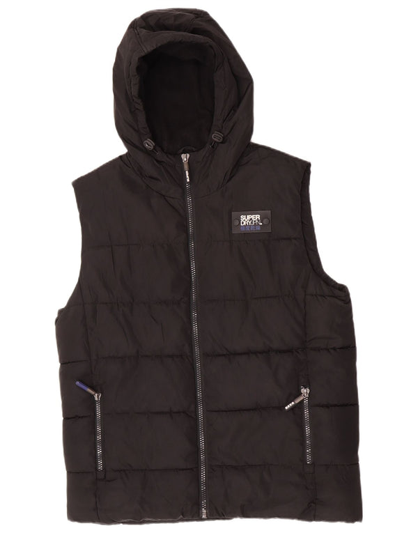 Superdry Ανδρική κουκούλα με επένδυση Gilet UK 42 XL Μαύρος πολυεστέρας