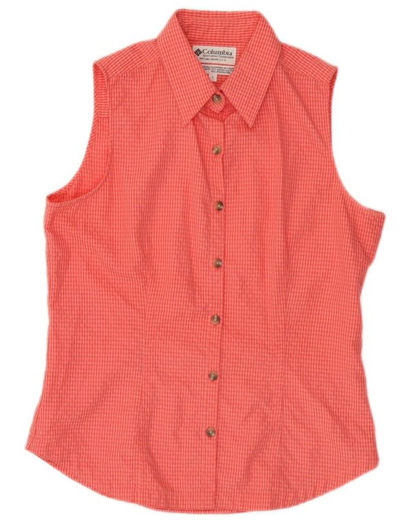Γυναικείο αμάνικο πουκάμισο Columbia UK 10 Small Pink Gingham Rayon