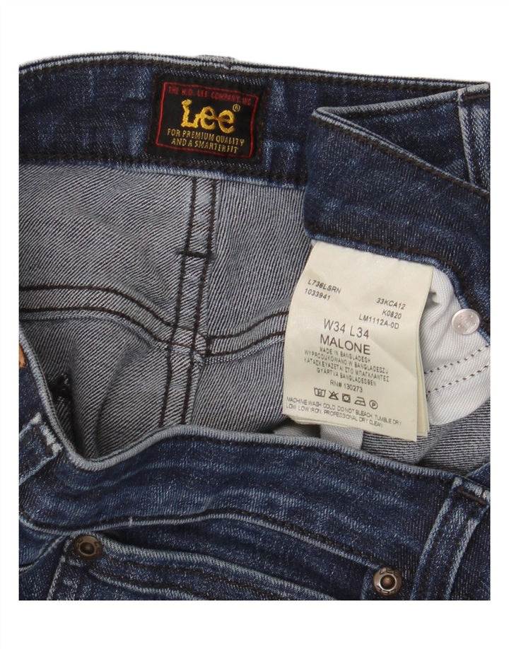 Lee Mens Malone Slim Jeans W34 L34 Navy Blue Cotton