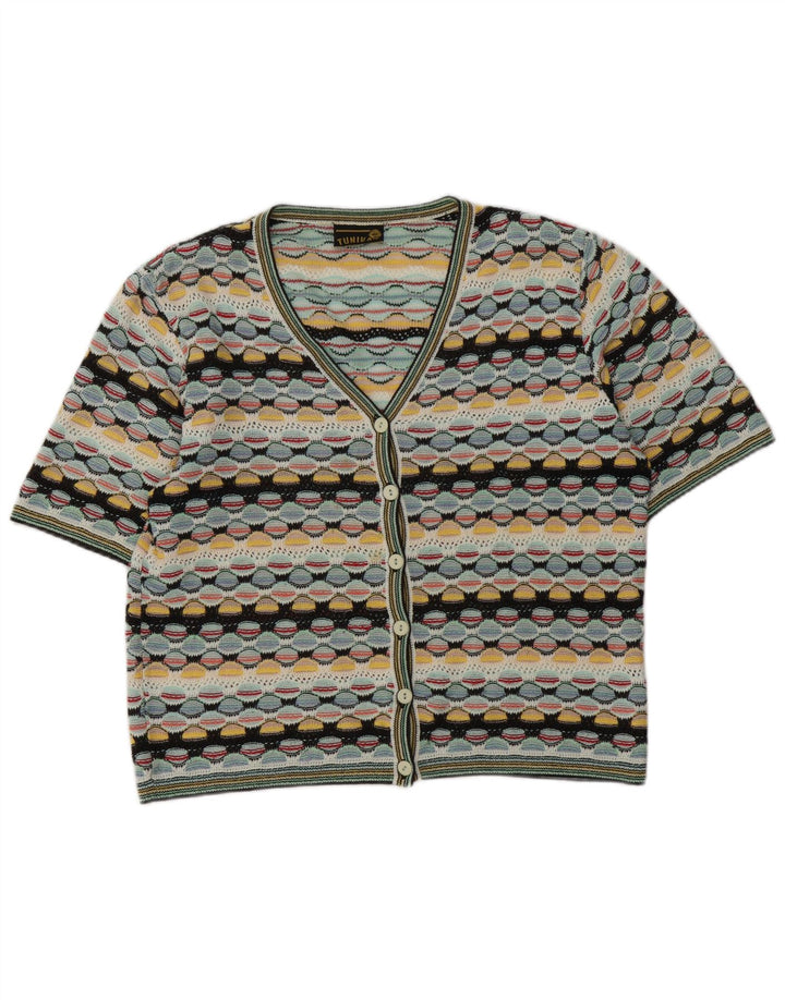 Vintage Γυναικεία Ζακέτα UK 14 Μεγάλη Πολύχρωμη Γεωμετρική