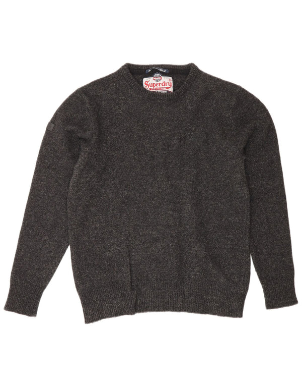 Superdry γυναικείο πουλόβερ με λαιμόκοψη UK 14 Large Grey Flecked