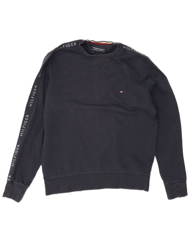 Γραφικό ανδρικό φούτερ Tommy Hilfiger Jumper Medium Navy Blue Cotton