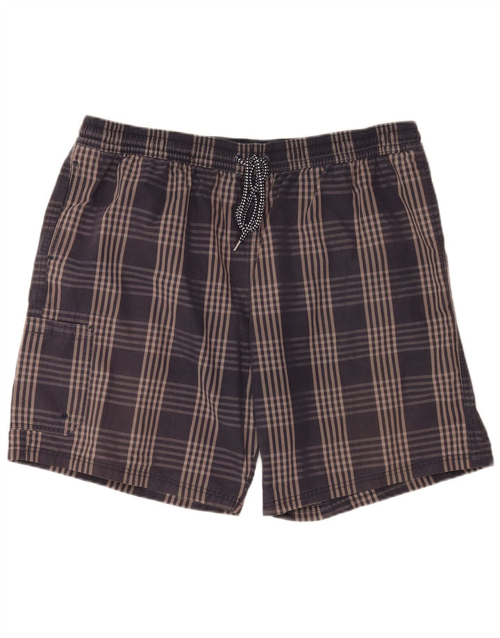 Ανδρικό σορτς κολύμβησης Marks & Spencer Cargo 2XL Navy Blue Check Cotton