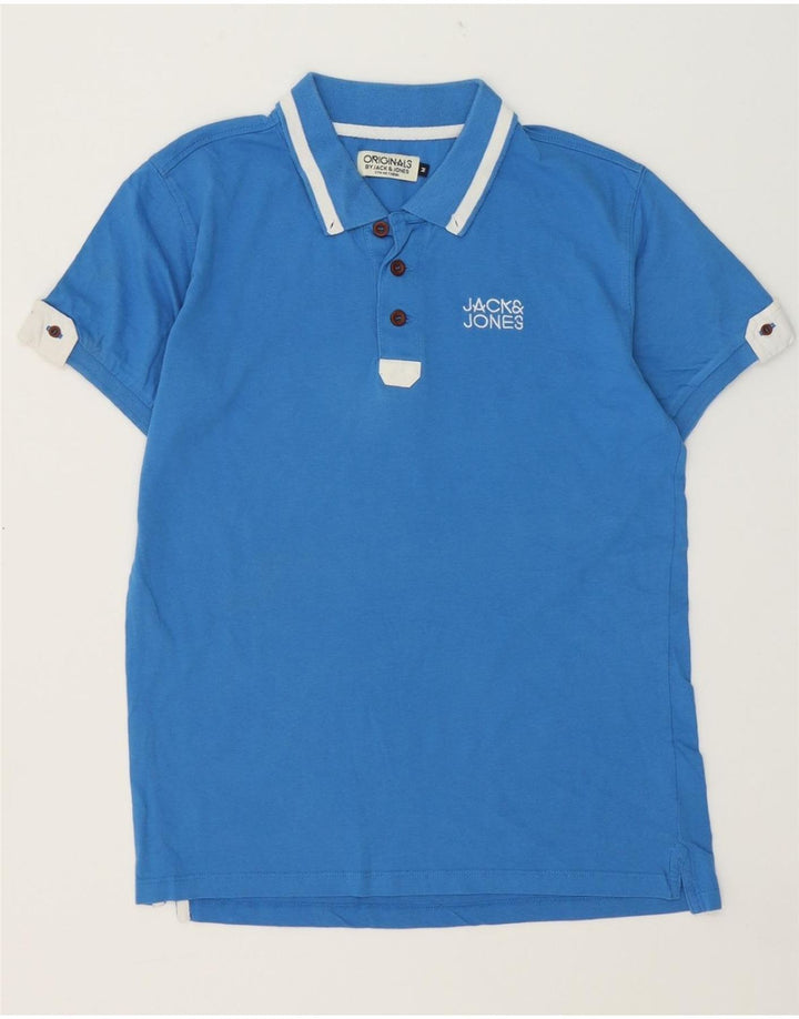 JACK & JONES Mens Polo Shirt Medium Blue Cotton Vintage Jack & Jones and Second-Hand Jack & Jones from Messina Hembry 