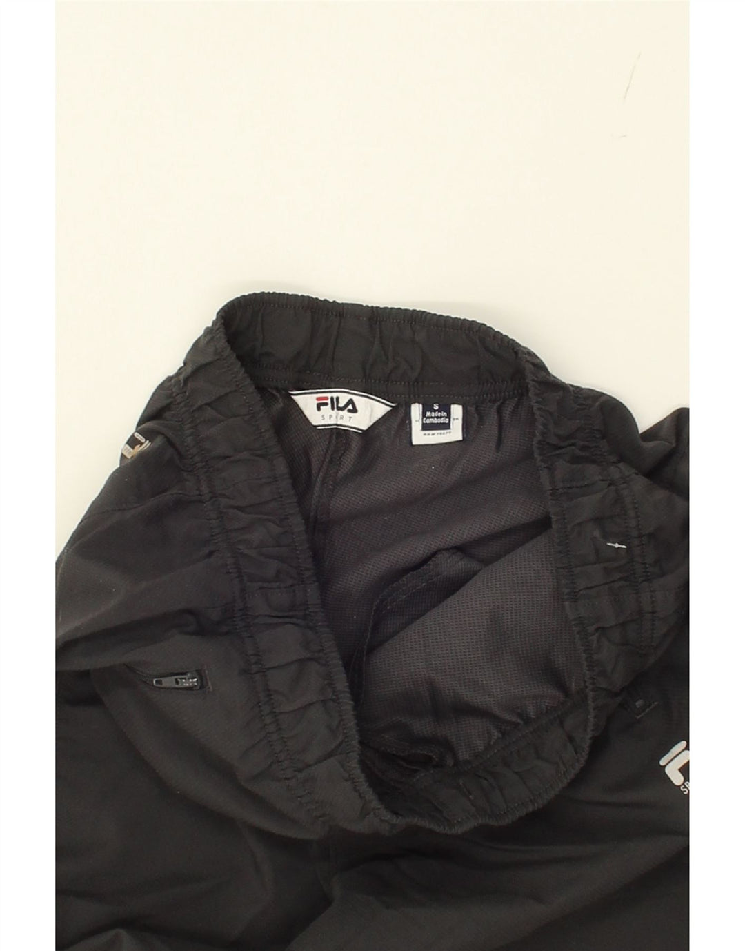 FILA Mens Tracksuit Trousers Small  Black Polyester Vintage Fila and Second-Hand Fila from Messina Hembry 
