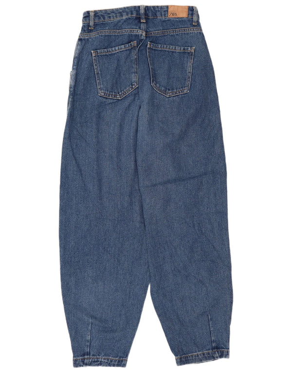 Zara Γυναικείο τζιν με ψηλόμεσο μπαλόνι EU 34 2XS W24 L26 Μπλε βαμβακερό