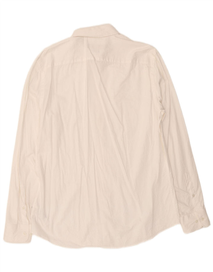 Ανδρικό πουκάμισο Trussardi Regular Fit Μέγεθος 43 Μεγάλο λευκό βαμβακερό