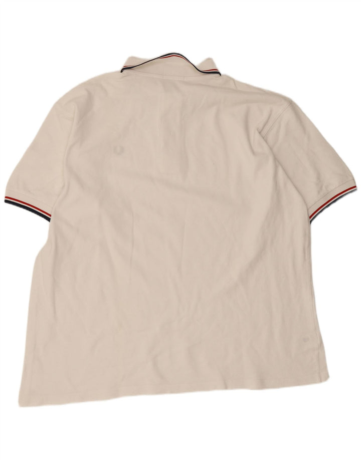 Fred Perry Ανδρικό πουκάμισο Polo XL Λευκό βαμβακερό