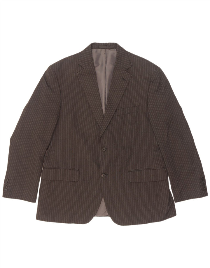 Marks & Spencer Ανδρικό σακάκι 2 κουμπιών UK 42 Large Grey Pinstripe