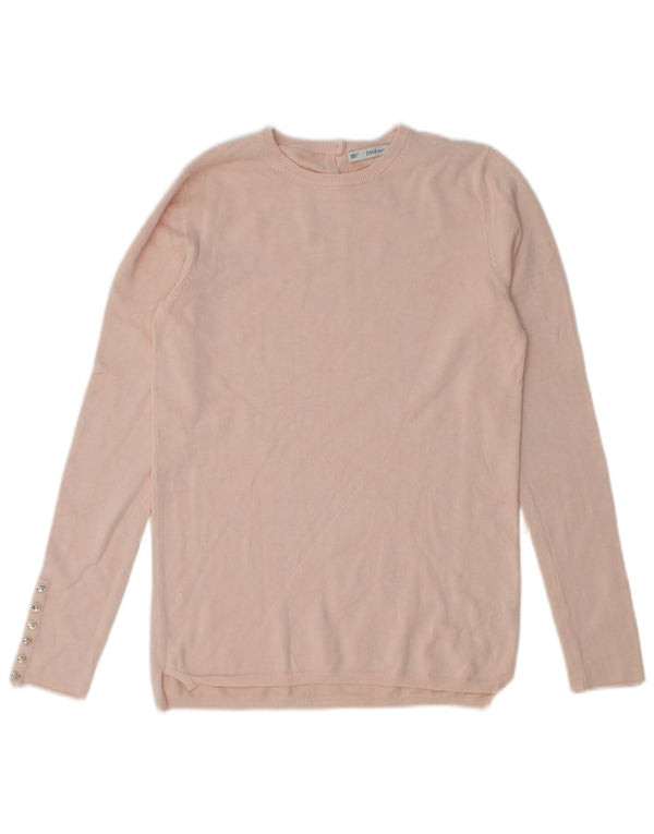 Zara Γυναικείο πουλόβερ με λαιμόκοψη UK 12 Medium Pink