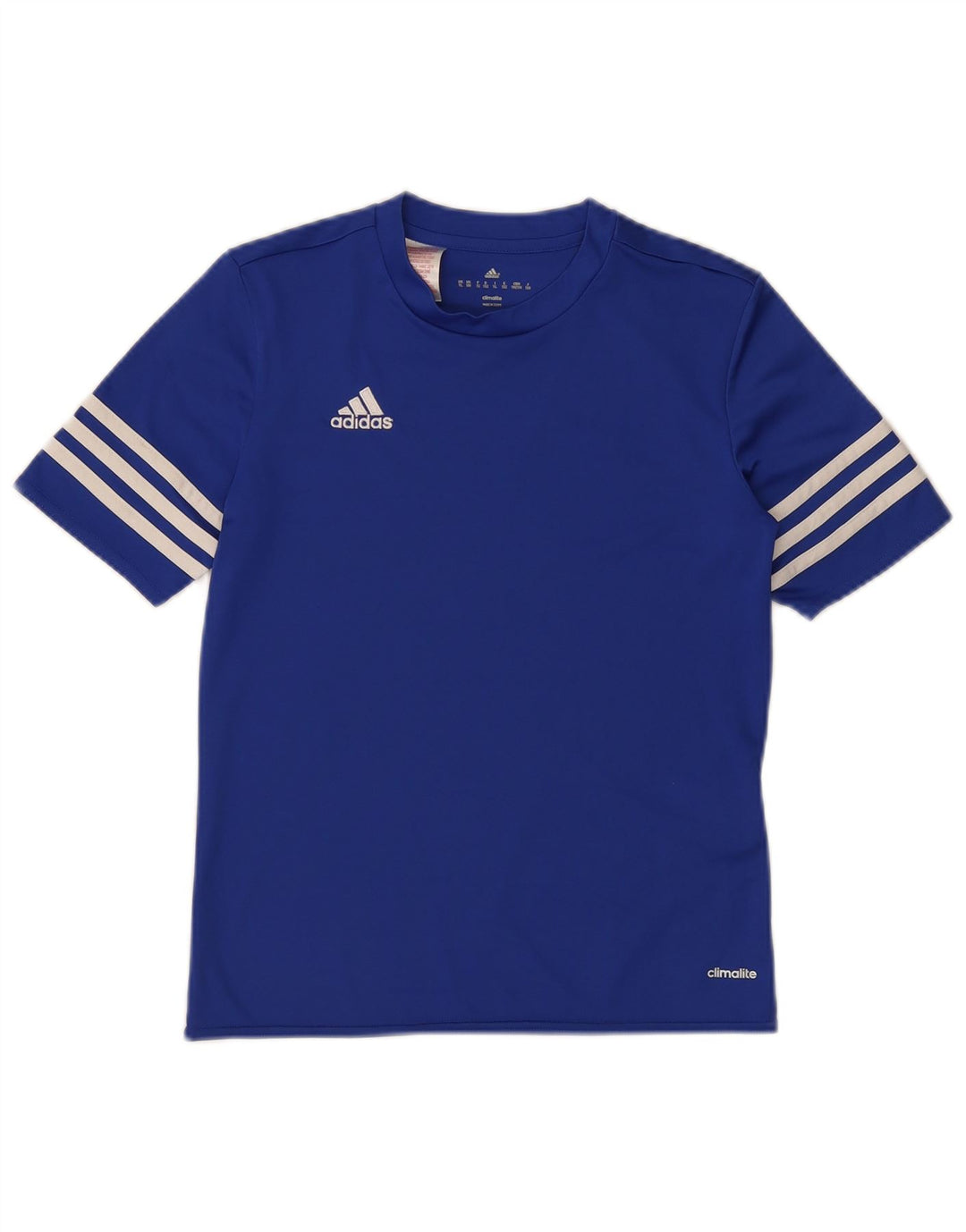 Adidas Boys Climalite T-Shirt Top 11-12 Years Large Blue Polyester
