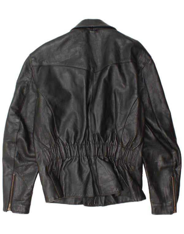 Takai Mens Leather Biker Jacket UK 40 Large Black