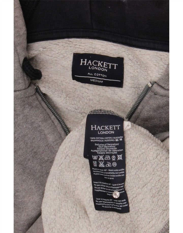 Ανδρικό πουλόβερ Hackett με φερμουάρ με κουκούλα μεσαίου γκρι βαμβακερό