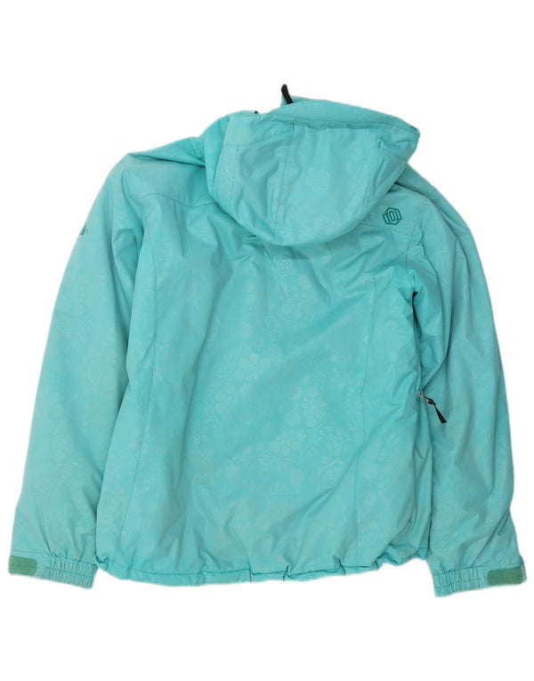 Γυναικείο Animal Hooded Windbreaker Jacket UK 12 Medium Turquoise Nylon