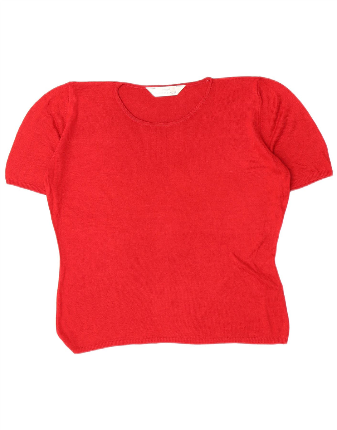 Marks & Spencer Γυναικείο T-Shirt Top UK 14 μεγάλη κόκκινη βισκόζη