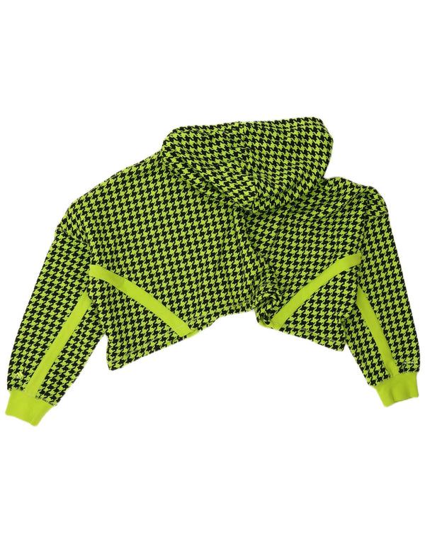 Adidas Womens Ivy Park Crop Hoodie Jumper UK 12/14 Medium Green Houndstooth
