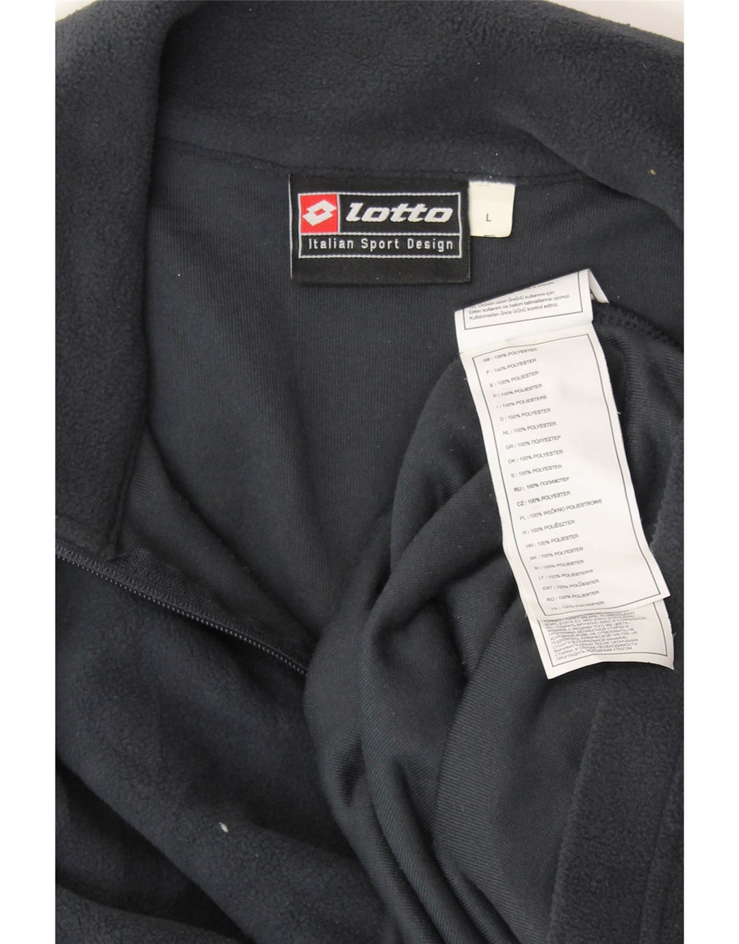 LOTTO Ανδρικό φερμουάρ Fleece Jumper Μεγάλο Navy Blue Polyester