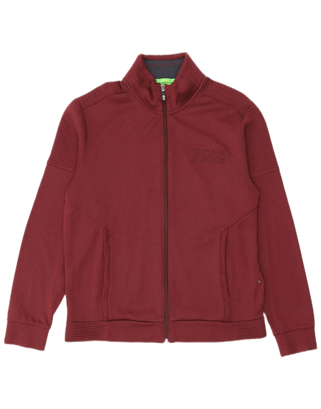 HUGO BOSS Ανδρική φόρμα γυμναστικής φόρμας μπουφάν μεγάλο βαμβακερό μπορντό