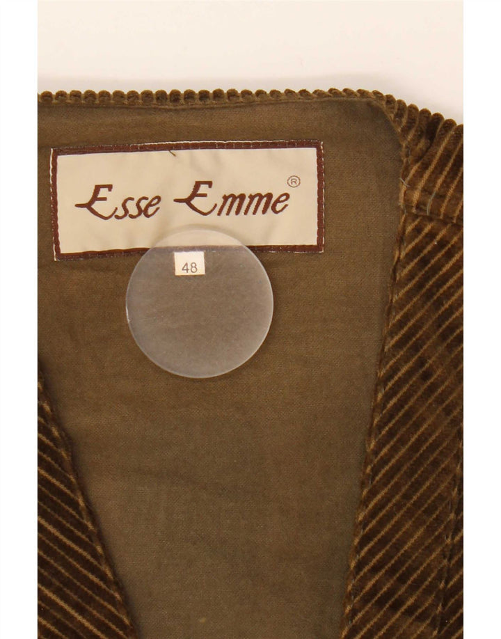 ESSE EMME Ανδρικό Κοτλέ Gilet IT 48 Μεσαίο Χακί Βαμβάκι
