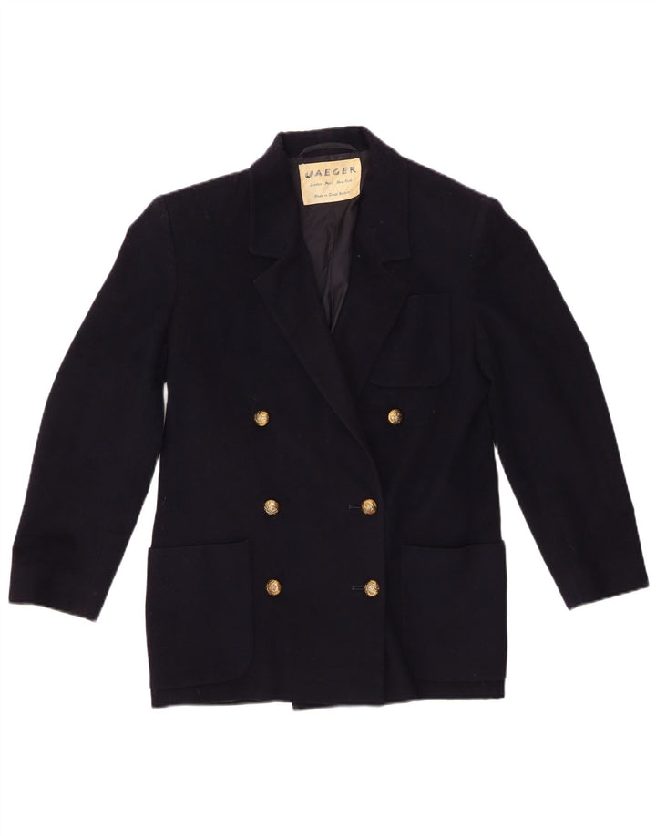 Jaeger γυναικείο σακάκι σακάκι με διπλό στήθος UK 6 XS Navy Blue New Wool