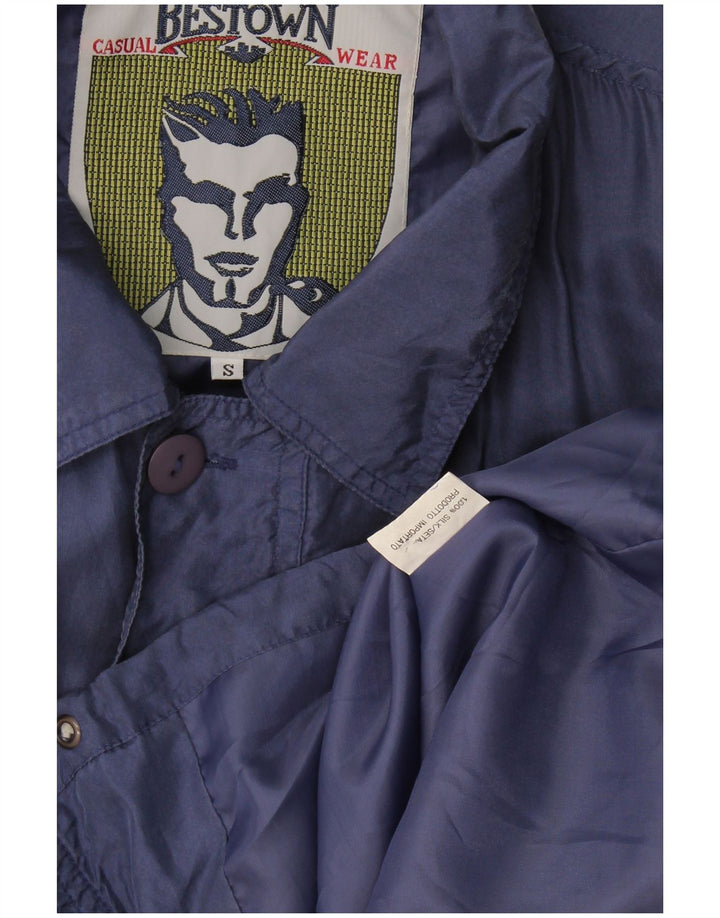 Vintage Ανδρικό Loose Fit Utility Jacket UK 36 Small Blue Silk