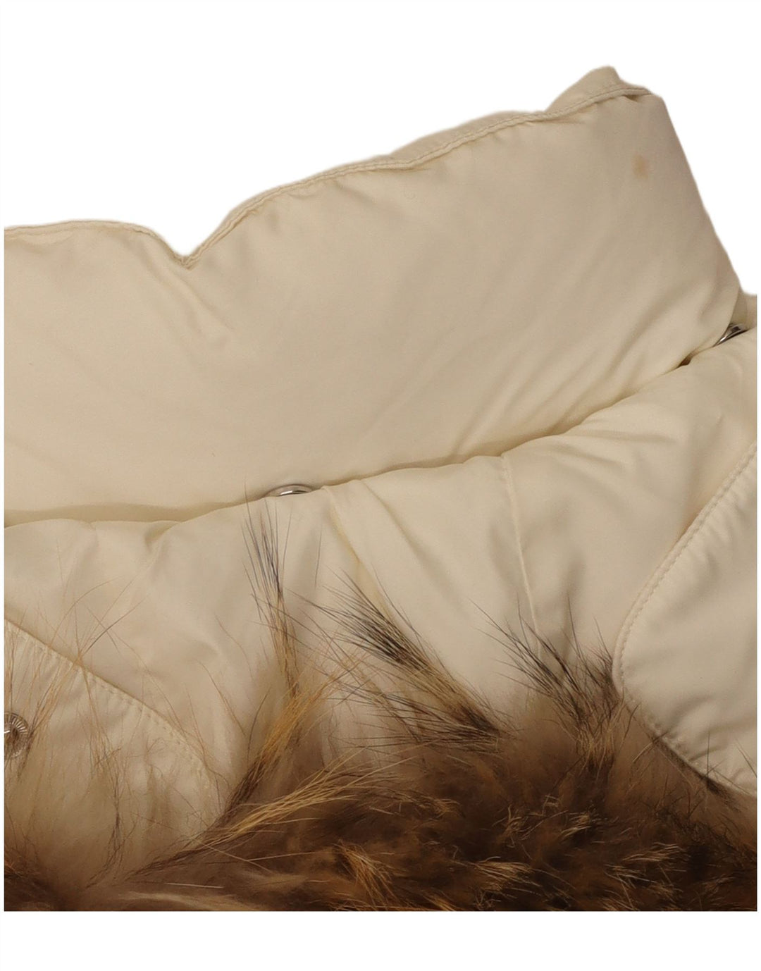 Diadora Γυναικείο παλτό με κουκούλα UK 14 Medium Off White Πολυεστέρας