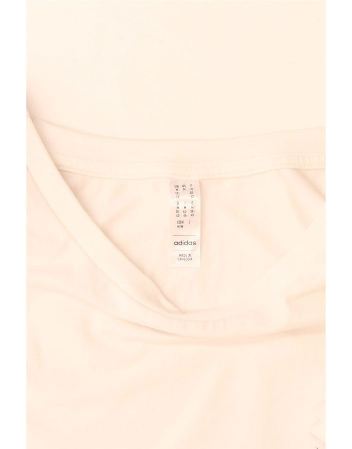 Γυναικείο T-Shirt Adidas Crop Top UK 12/14 Μεσαίο λευκό βαμβακερό