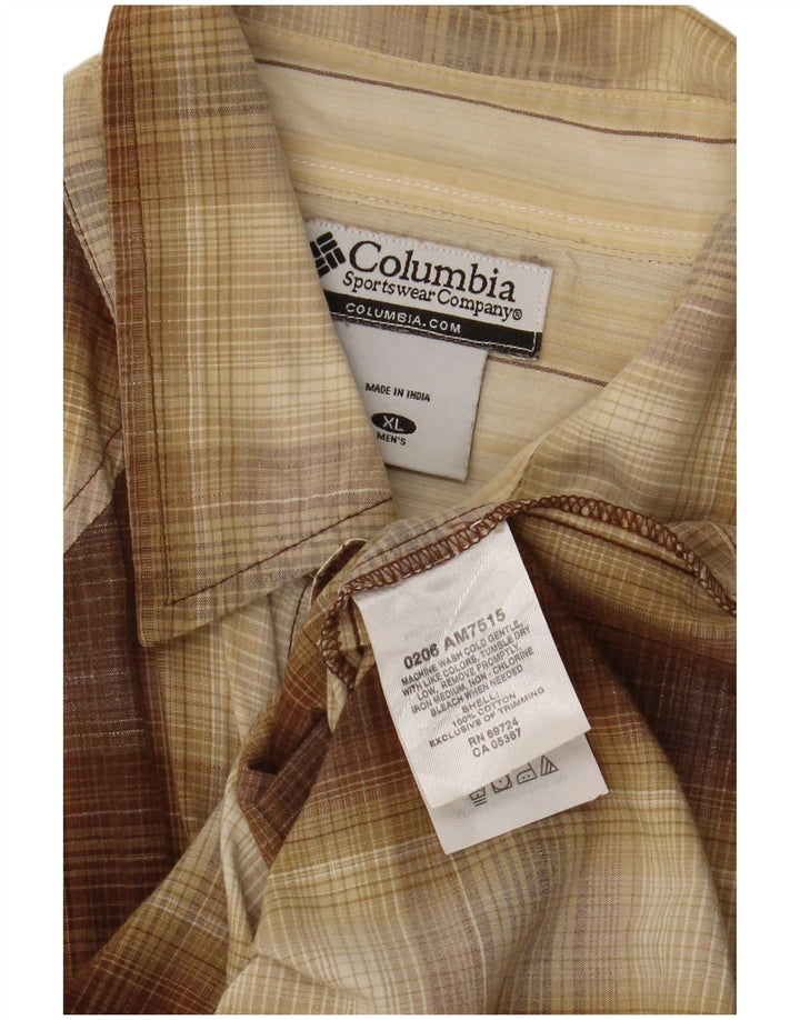 Ανδρικό πουκάμισο Columbia XL Καφέ βαμβακερό καρό