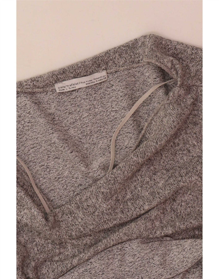 Zara γυναικείο υπερμεγέθη τοπ μακρυμάνικο UK 14 Medium Grey Flecked