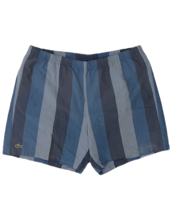 Ανδρικό σορτς κολύμβησης Lacoste νούμερο 8 3XL μπλε ριγέ βαμβακερό