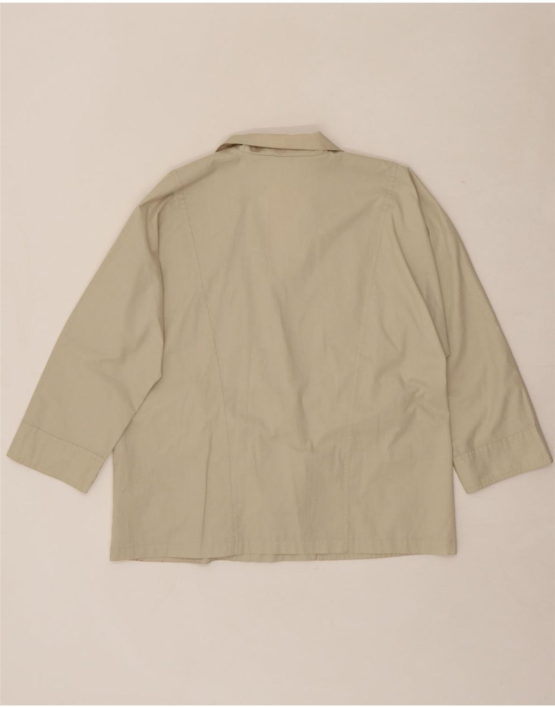 VINTAGE Womens Double Breasted Blazer Jacket UK 14 Medium Beige Vintage Vintage and Second-Hand Vintage from Messina Hembry 
