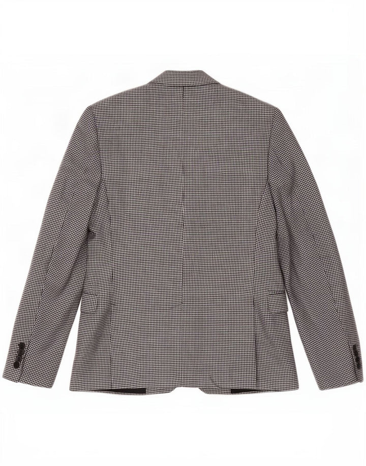 Zara Ανδρικό σακάκι μπλέιζερ με 2 κουμπιά EU 46 Small Black Houndstooth Wool