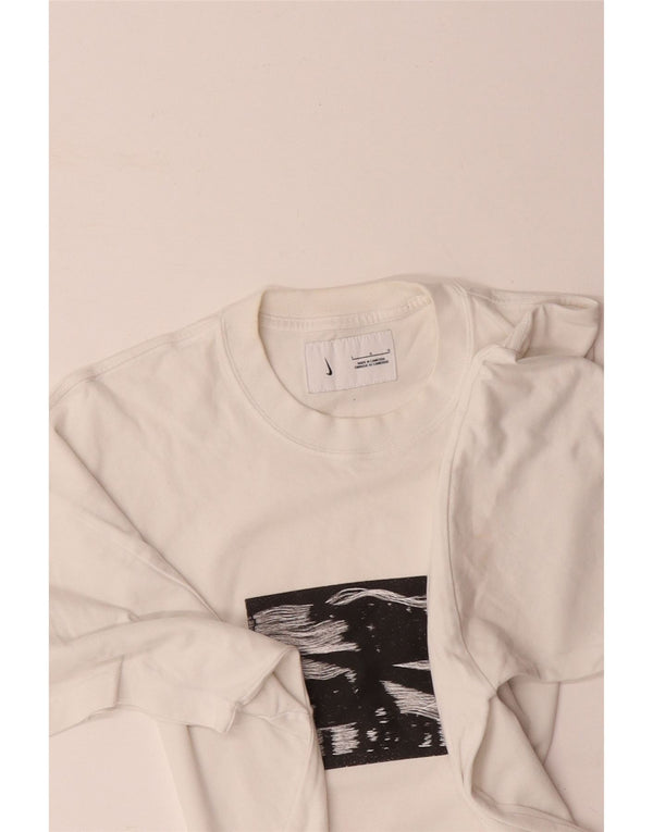 Ανδρικό γραφικό μπλουζάκι NIKE, μεγάλο λευκό βαμβακερό