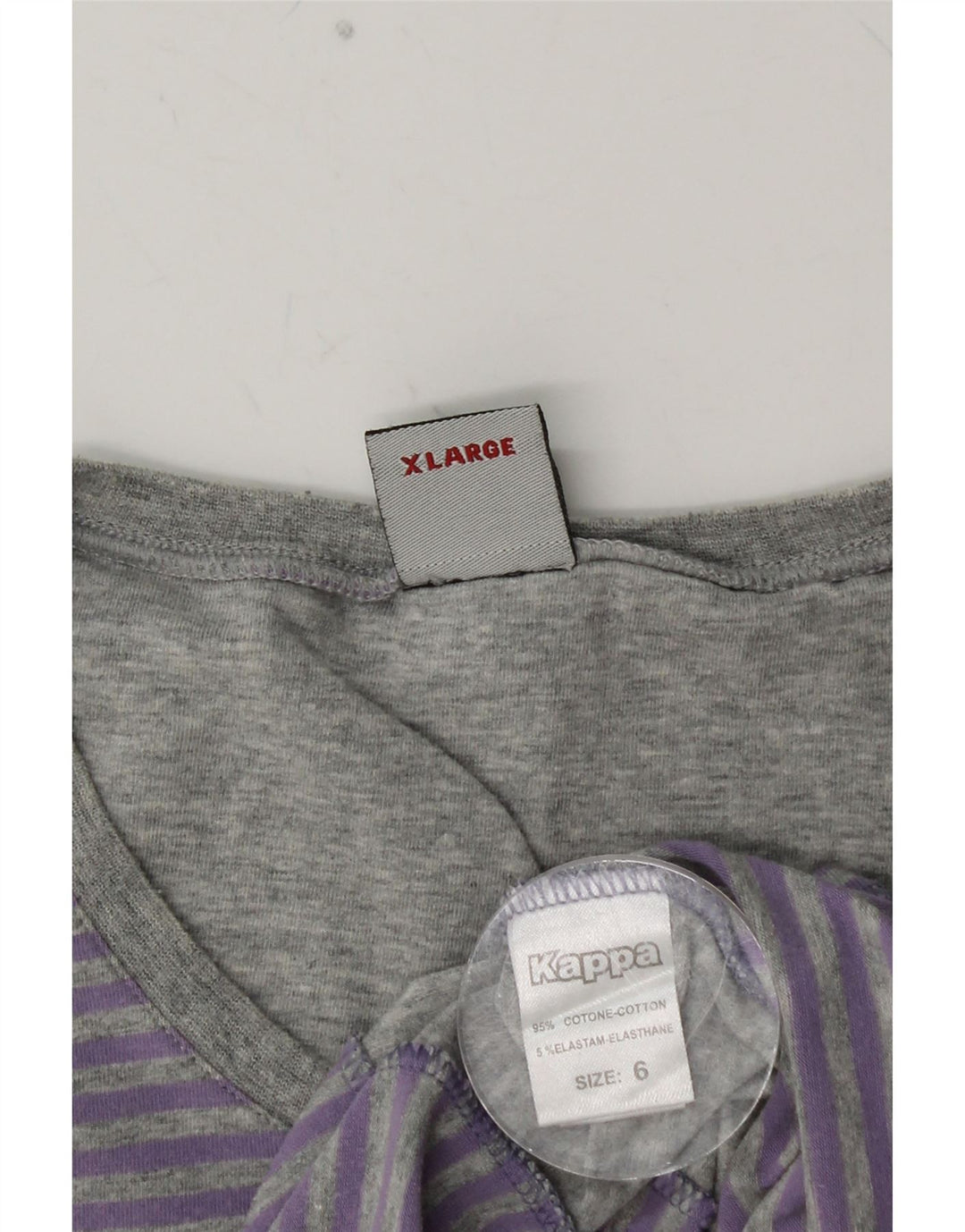 KAPPA Ανδρικό T-Shirt Top XL Purple Pinstripe Βαμβακερό