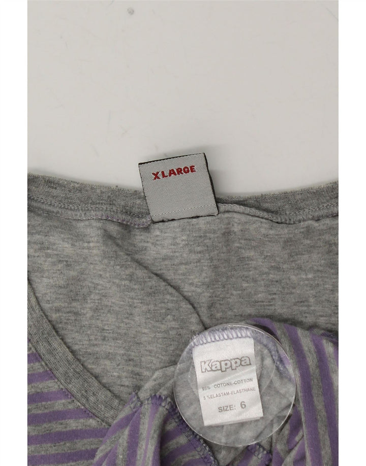 KAPPA Ανδρικό T-Shirt Top XL Purple Pinstripe Βαμβακερό