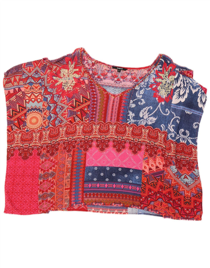 Desigual Γυναικεία Πόντσο Μπλούζα Τοπ UK 10 Μικρά πολύχρωμα συνονθύλευμα