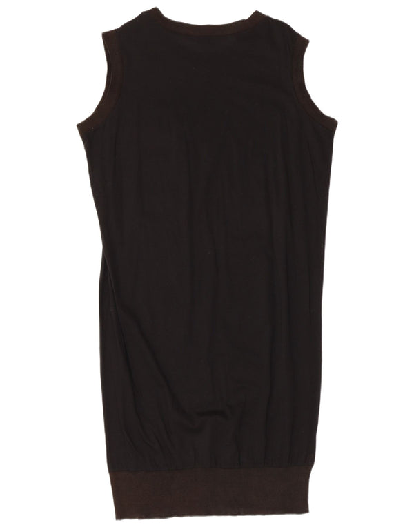 VINTAGE Womens Sleeveless Graphic Bubble Dress UK 14 Medium Black