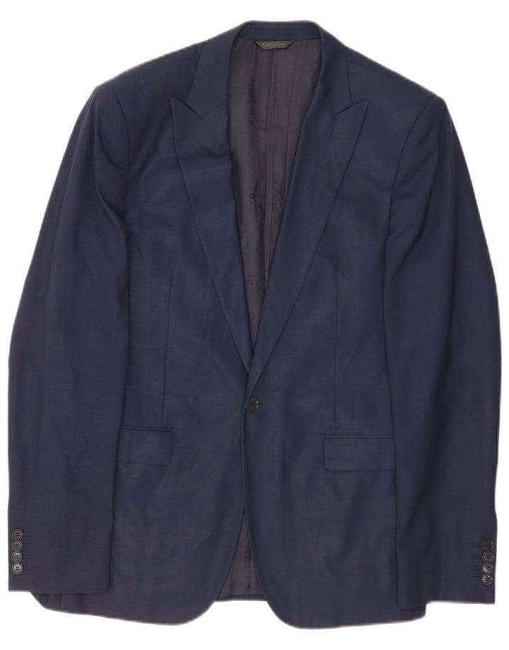 Calvin Klein Ανδρικό Μπουφάν 1 Κουμπί Blazer IT 48 Μαλλί μεσαίου Navy