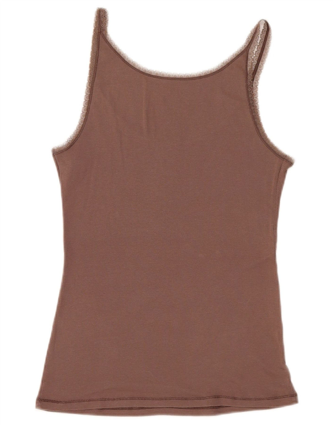 BENETTON Γυναικείο Cami Top UK 14 Large Brown Βαμβακερό