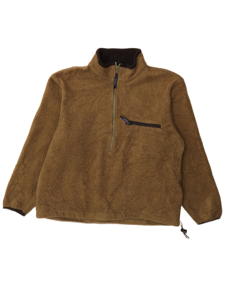 L.L.Bean Ανδρικό φερμουάρ Fleece Jumper Μεγάλο Χακί