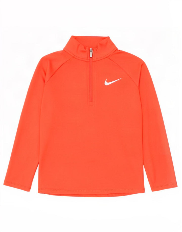 Φόρμα Nike Girls Dri Fit με φερμουάρ πουλόβερ φόρμα 6-7 ετών, μεγάλο πορτοκαλί