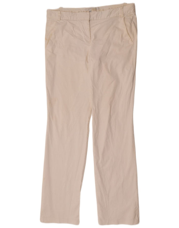 Zara Γυναικείο παντελόνι Chino με μπότες EU 44 XL W34 L35 Λευκό βαμβακερό