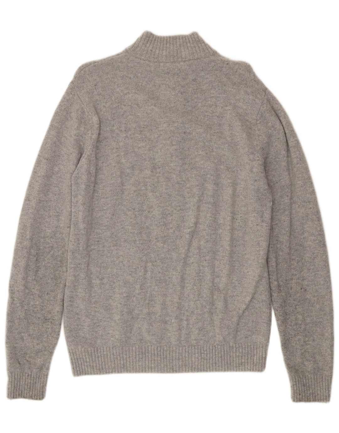 Crew Clothing Ανδρικό πουλόβερ με λαιμόκοψη με φερμουάρ Μεγάλο γκρι μαλλί αρνιού